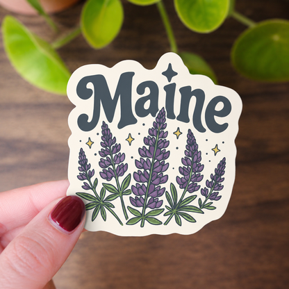 Maine Lupine Flower Sticker | Wildflower Vinyl Sticker