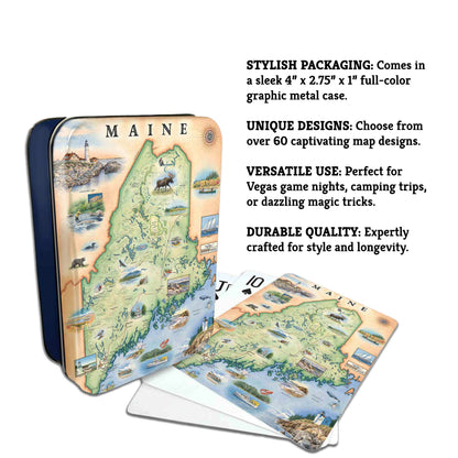 Maine State Map Playing Cards