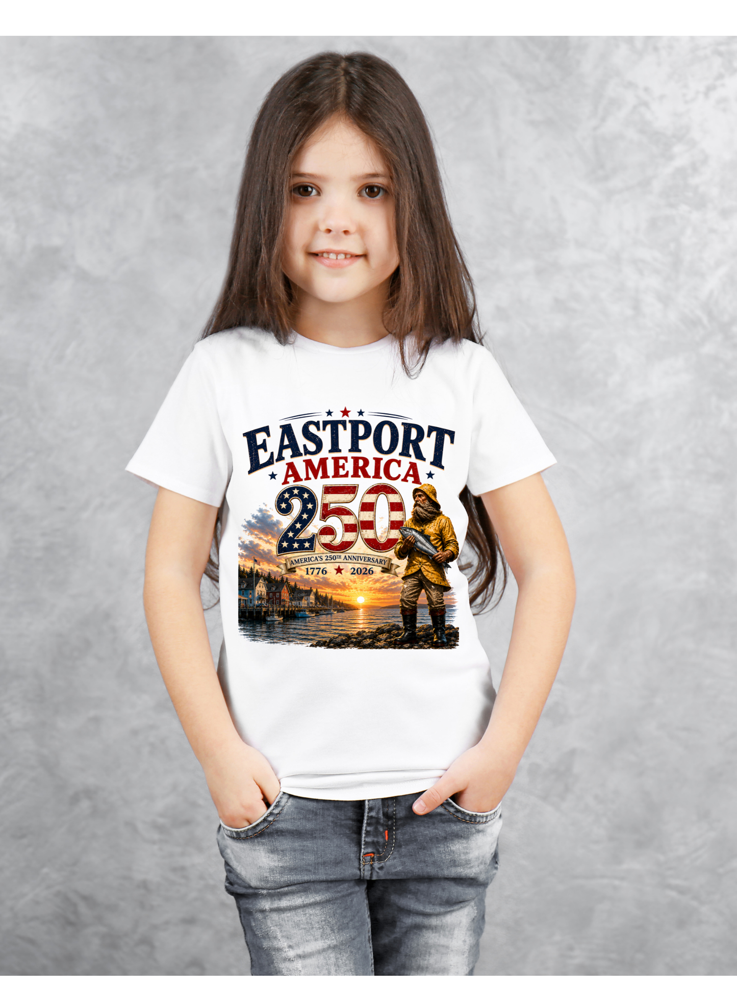 PRE-ORDER  Youth & Infant Eastport America 250th Birthday T-Shirts