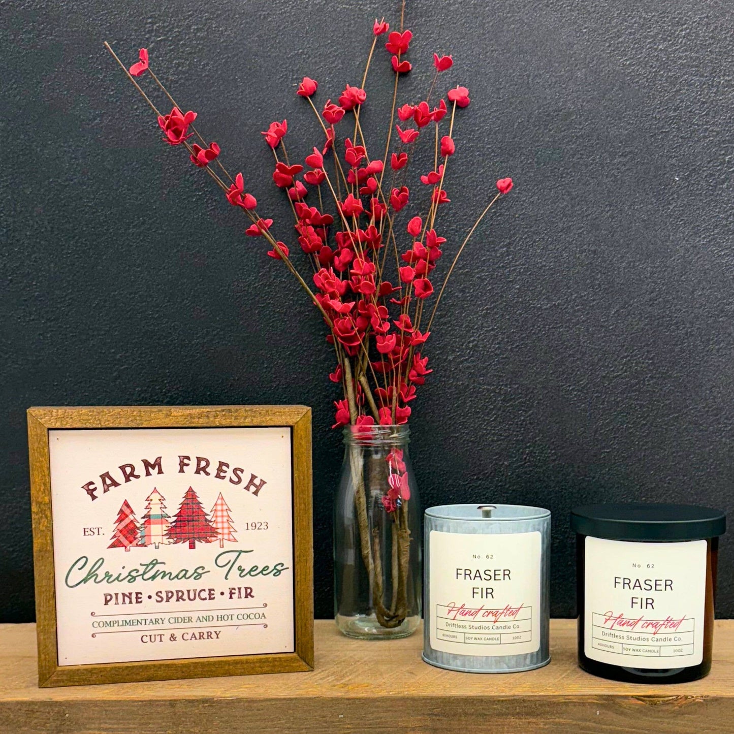Fraser Fir Farmhouse Holiday Candle - Christmas Decor