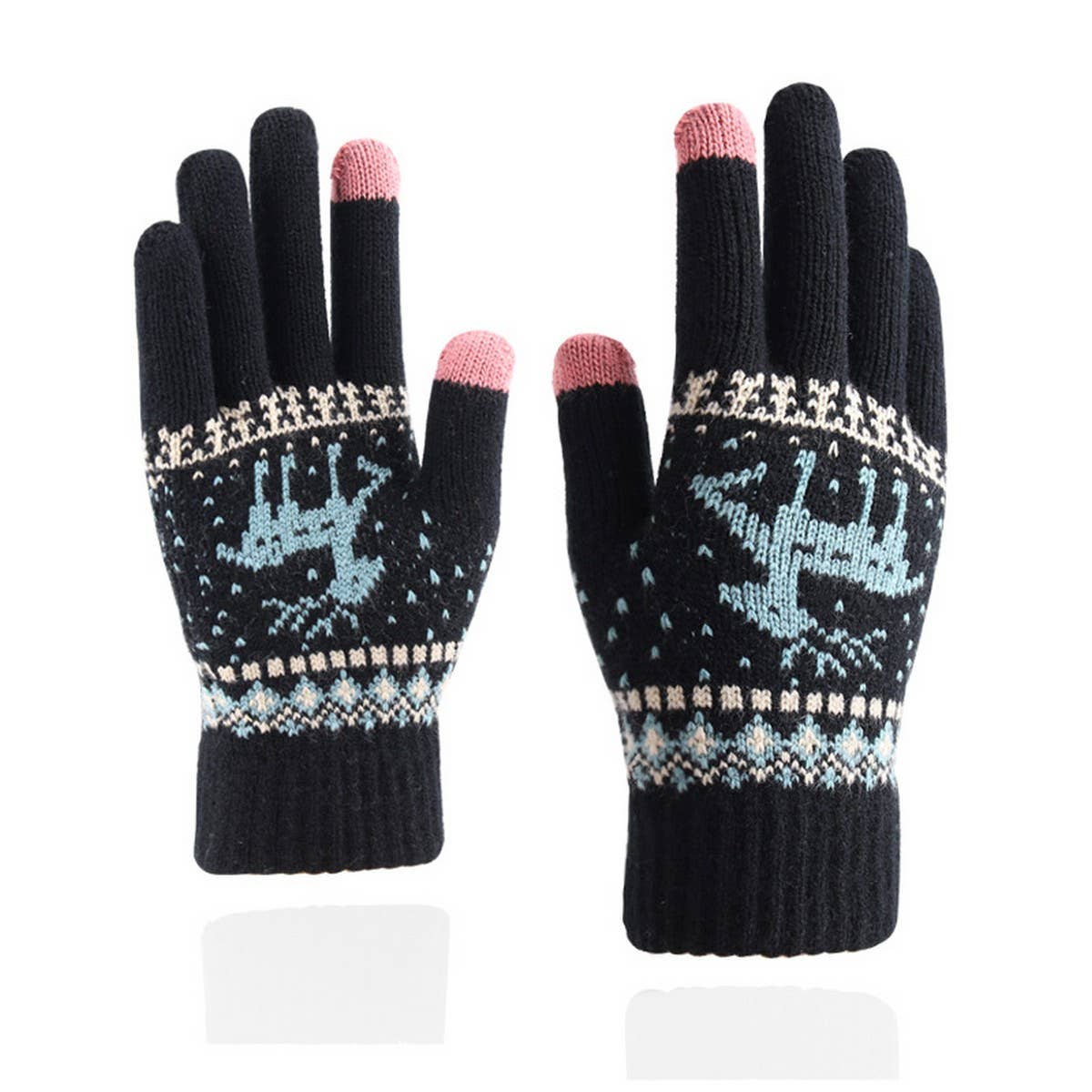 Reindeer  KNITTED WARM TOUCH SCREEN GLOVES