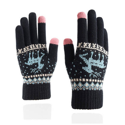 Reindeer  KNITTED WARM TOUCH SCREEN GLOVES