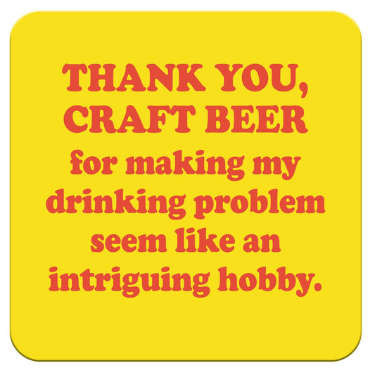 Funny Wine Coaster - Thank you craft beer