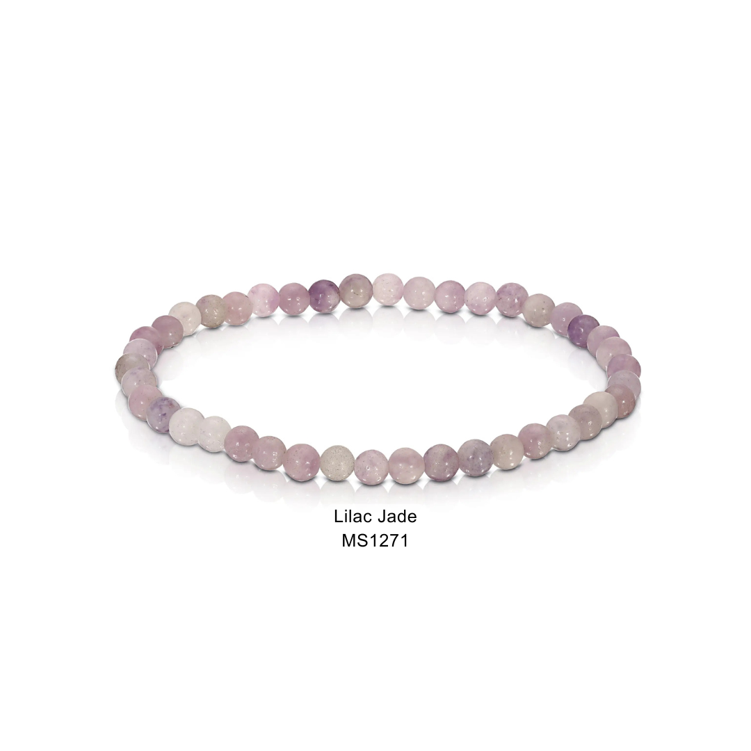Mini Gemstone 4mm Beaded Stretch Bracelets