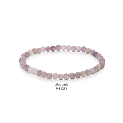 Mini Gemstone 4mm Beaded Stretch Bracelets