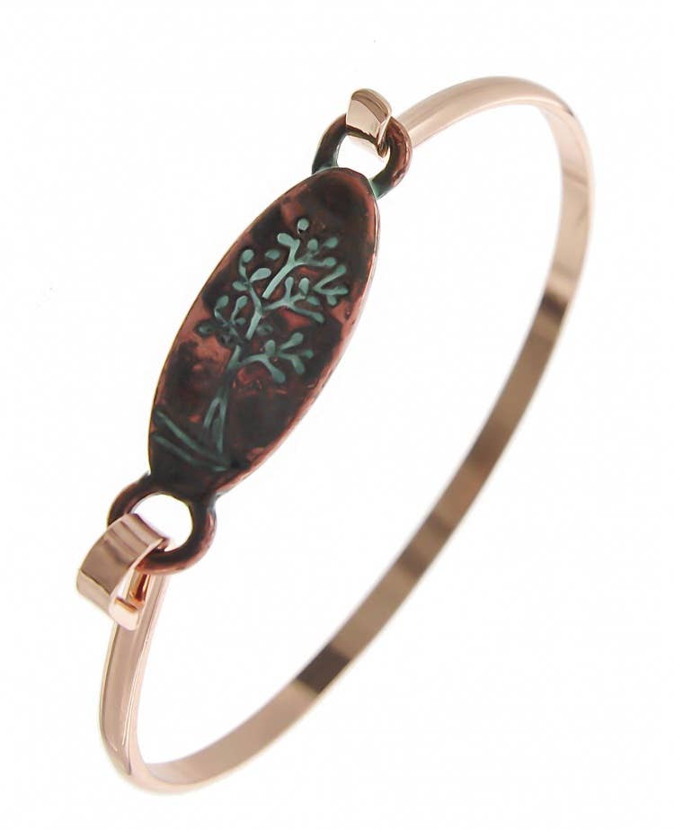 Patina Tree of Life Oval Casting Bangle