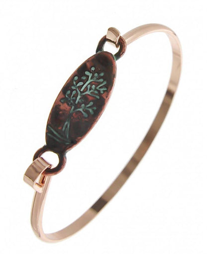 Patina Tree of Life Oval Casting Bangle