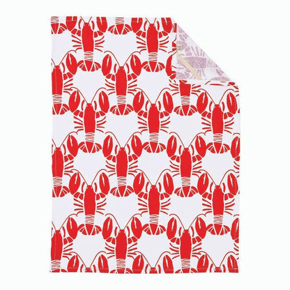 Lobster Waves Cotton Kitchen Towels