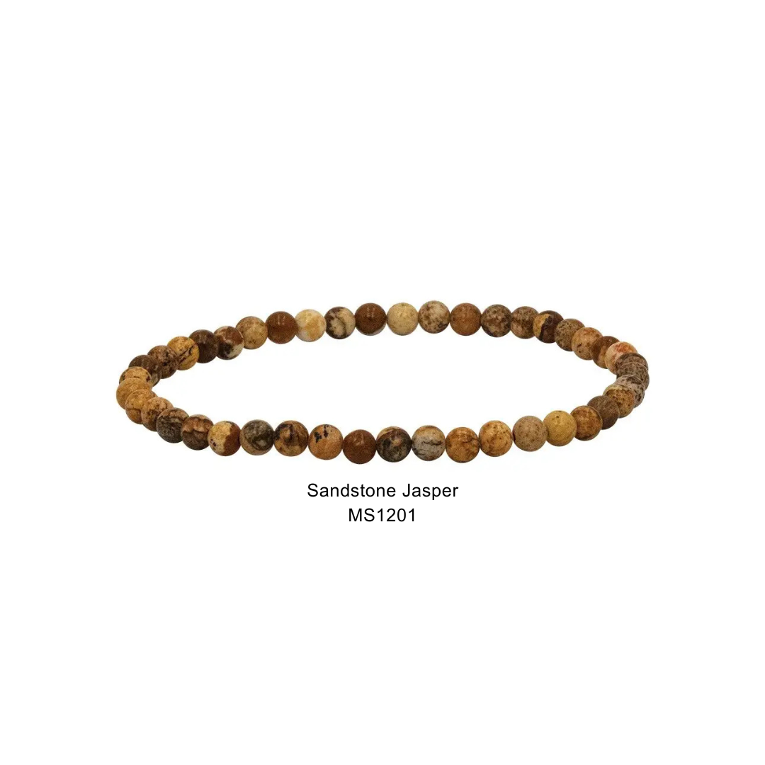 Mini Gemstone 4mm Beaded Stretch Bracelets