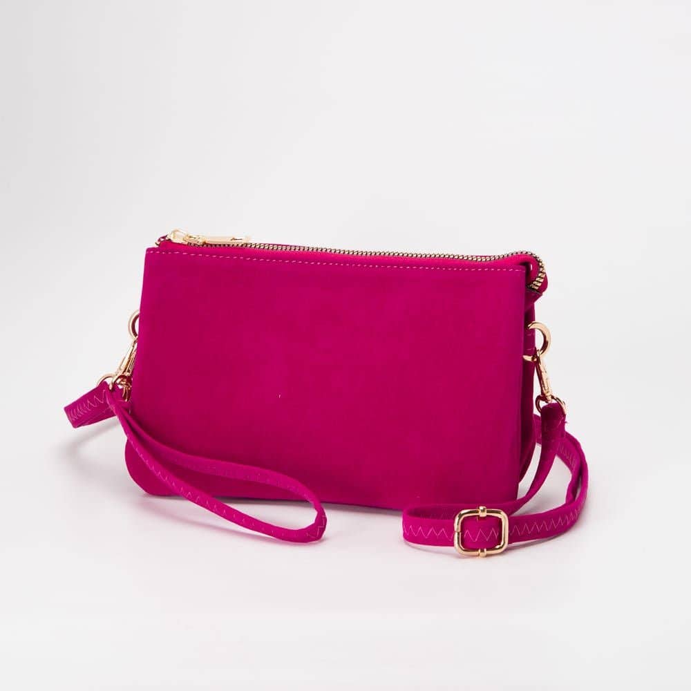 Stacey Faux Suede 3 compartments Crossbody Bag