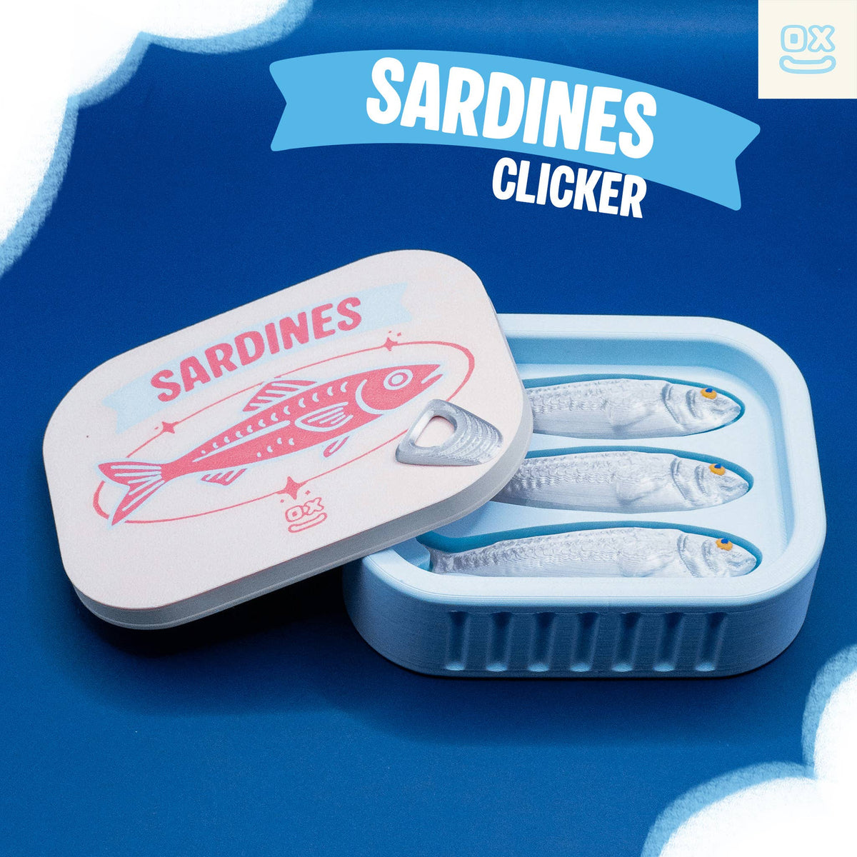 Sardine Can Fidget Clicker Toy 3D Print Funny Desk Fidget