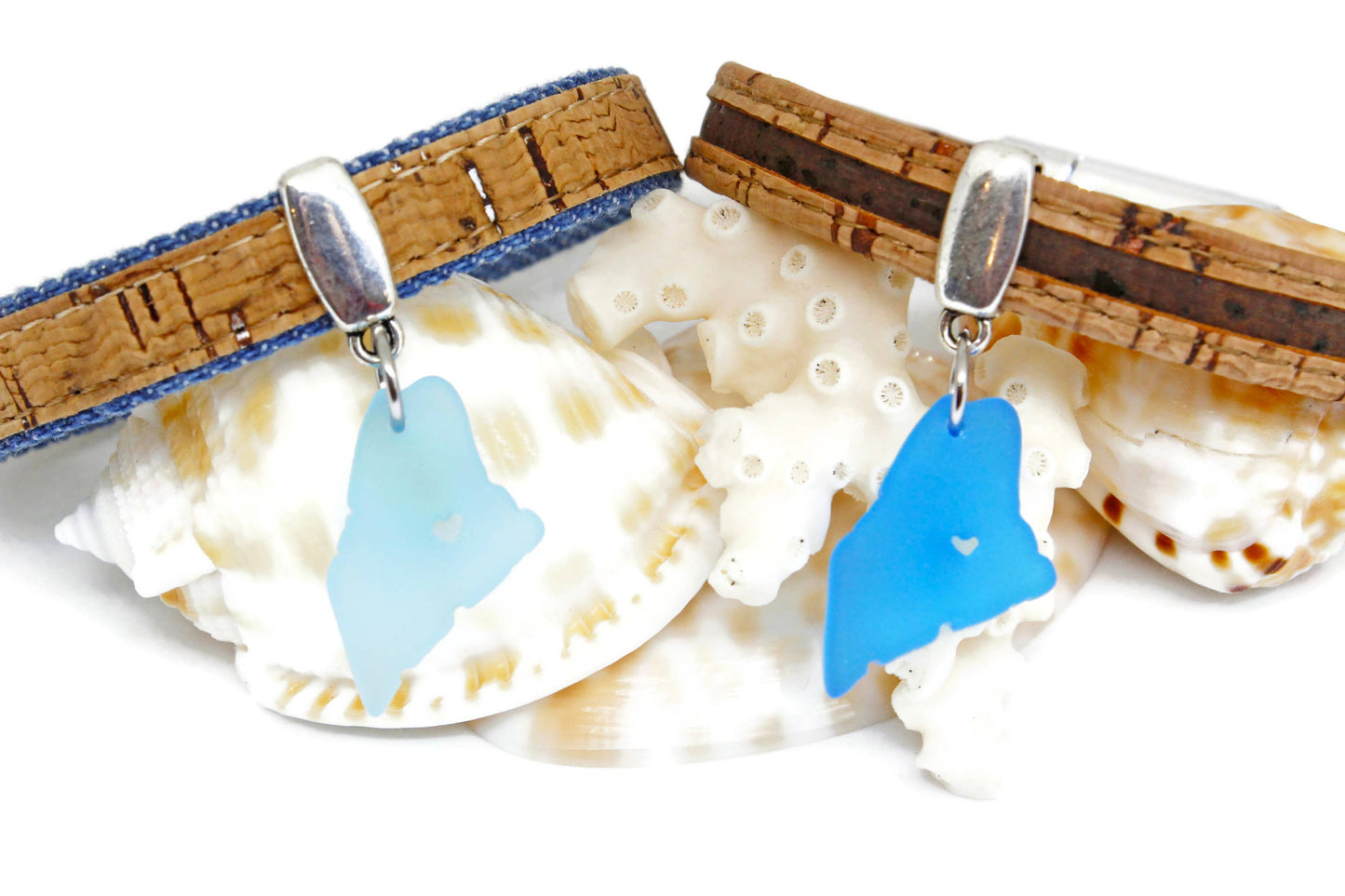 Maine Charm Sewn Cork Bracelet