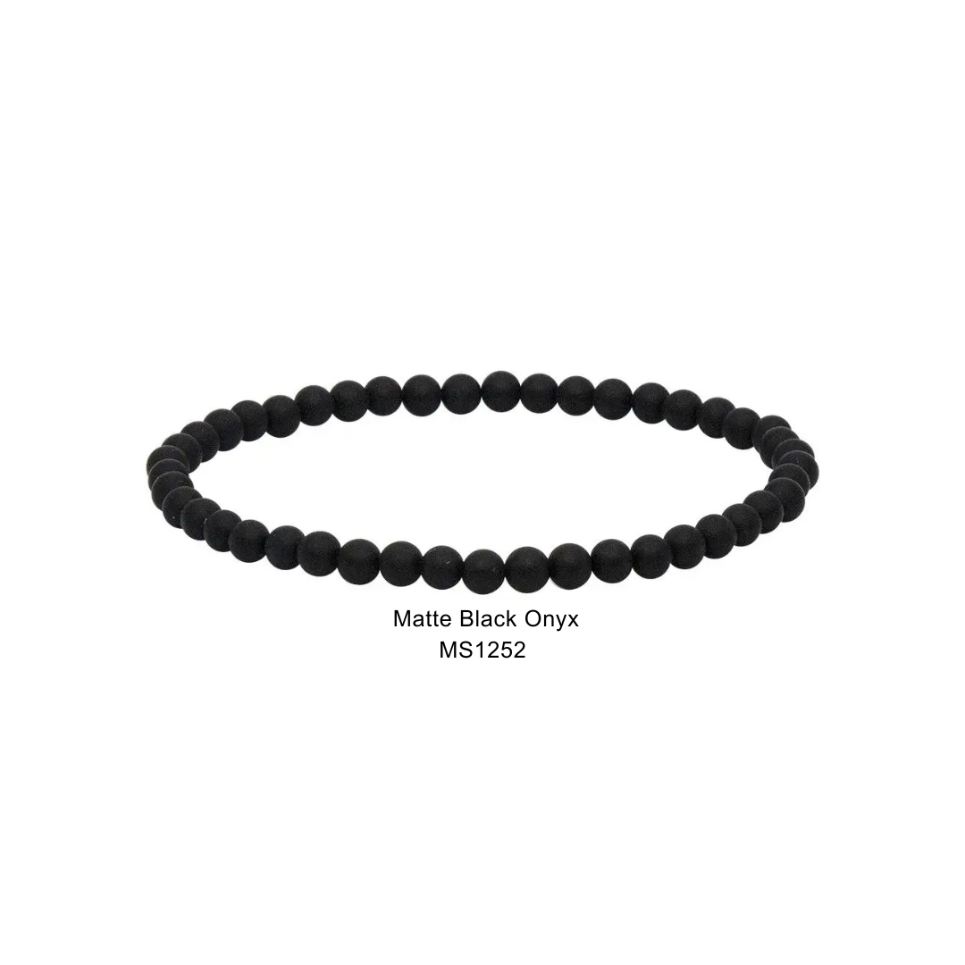 Mini Gemstone 4mm Beaded Stretch Bracelets