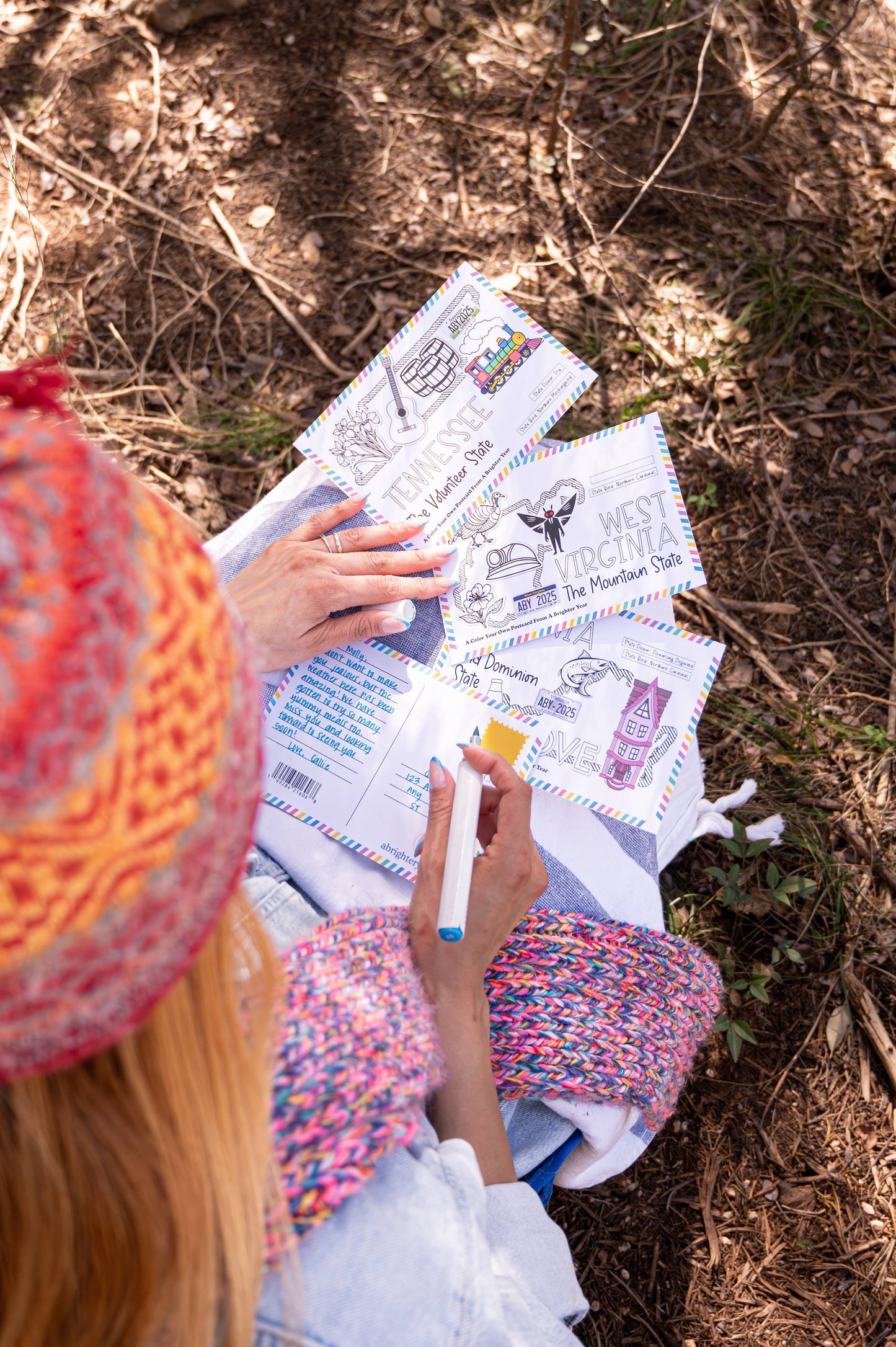 Color Your Own Maine State Postcard