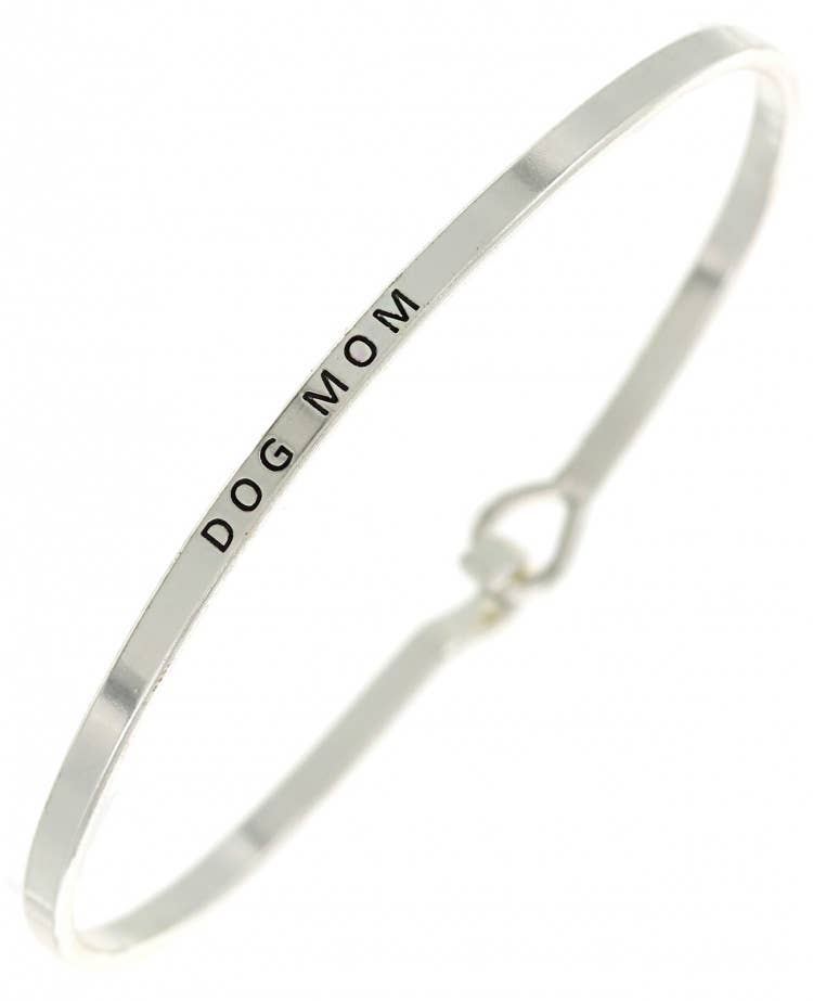 DOG MOM_3mm Inspired Mother Message Brass Bangle