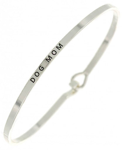 DOG MOM_3mm Inspired Mother Message Brass Bangle