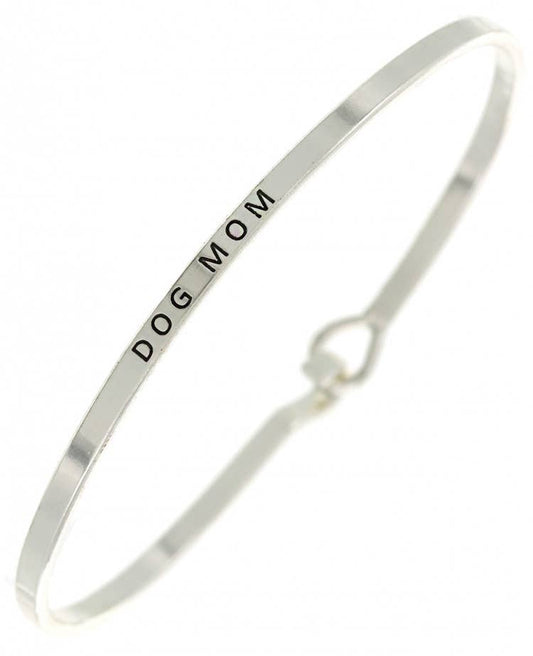 DOG MOM_3mm Inspired Mother Message Brass Bangle.