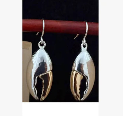 Silver Gold Claw Crab and Lobster Dangle Earrings