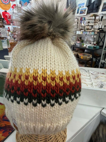 Winter Beanie with Faux Fur Pom