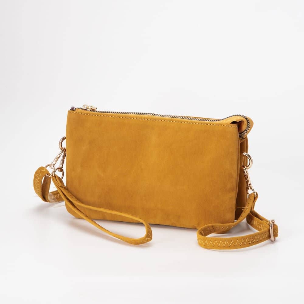 Stacey Faux Suede 3 compartments Crossbody Bag