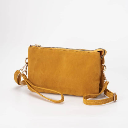 Stacey Faux Suede 3 compartments Crossbody Bag