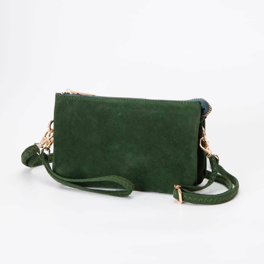 Stacey Faux Suede 3 compartments Crossbody Bag