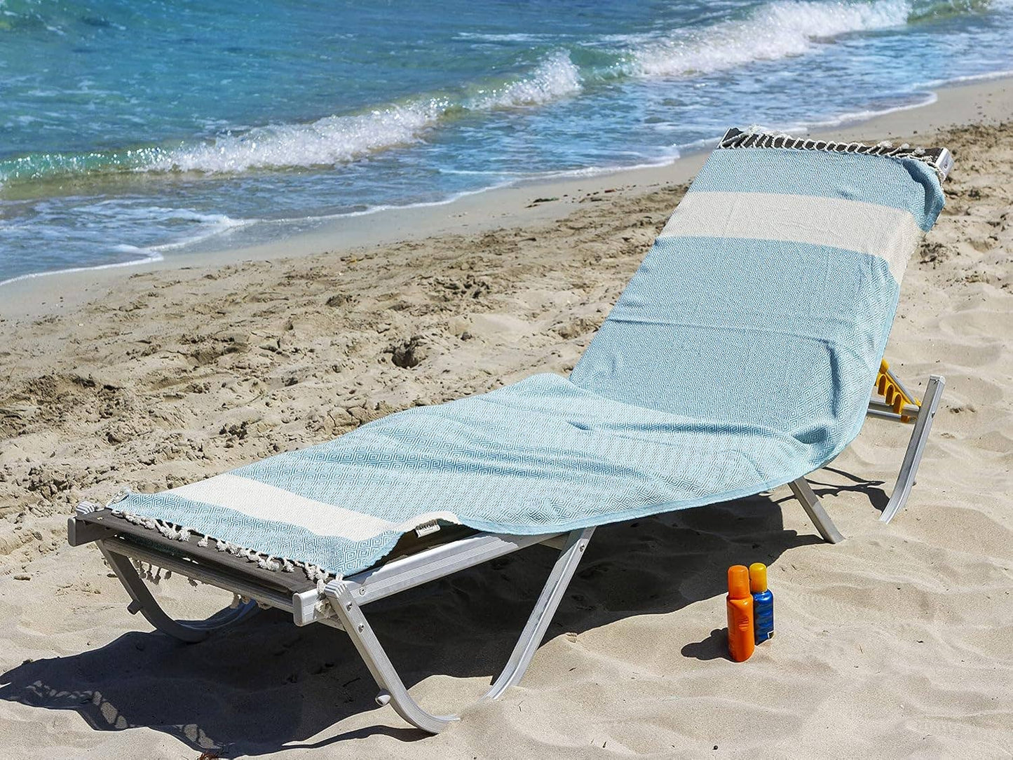 Aegean Concept Turkish Beach Towel, Quick-Dry, Baby Blue