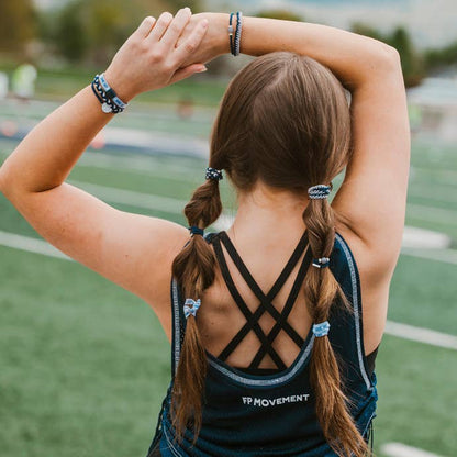 "Game Day" Navy/Gray Hair Tie Bracelets