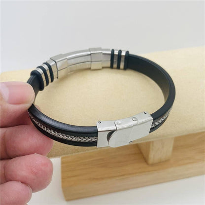Men's Silicone Titanium Steel  Bracelet -