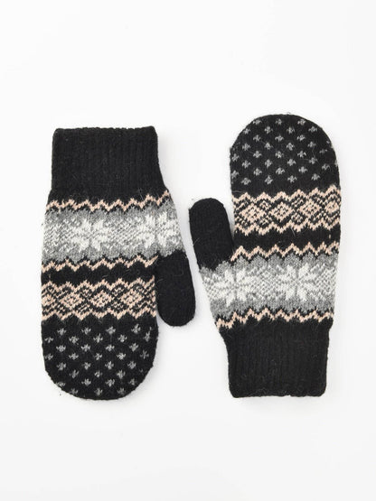 Gloving - Unisex Warm Snowflake Knit Mittens
