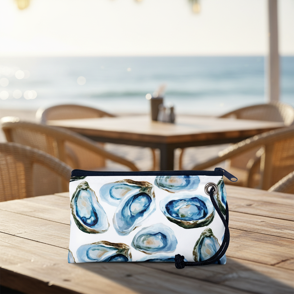 Watercolor Oyster Wristlet