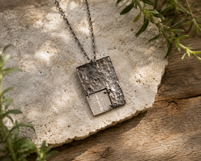 Handcrafted Cross Rectangle Pendant Necklace