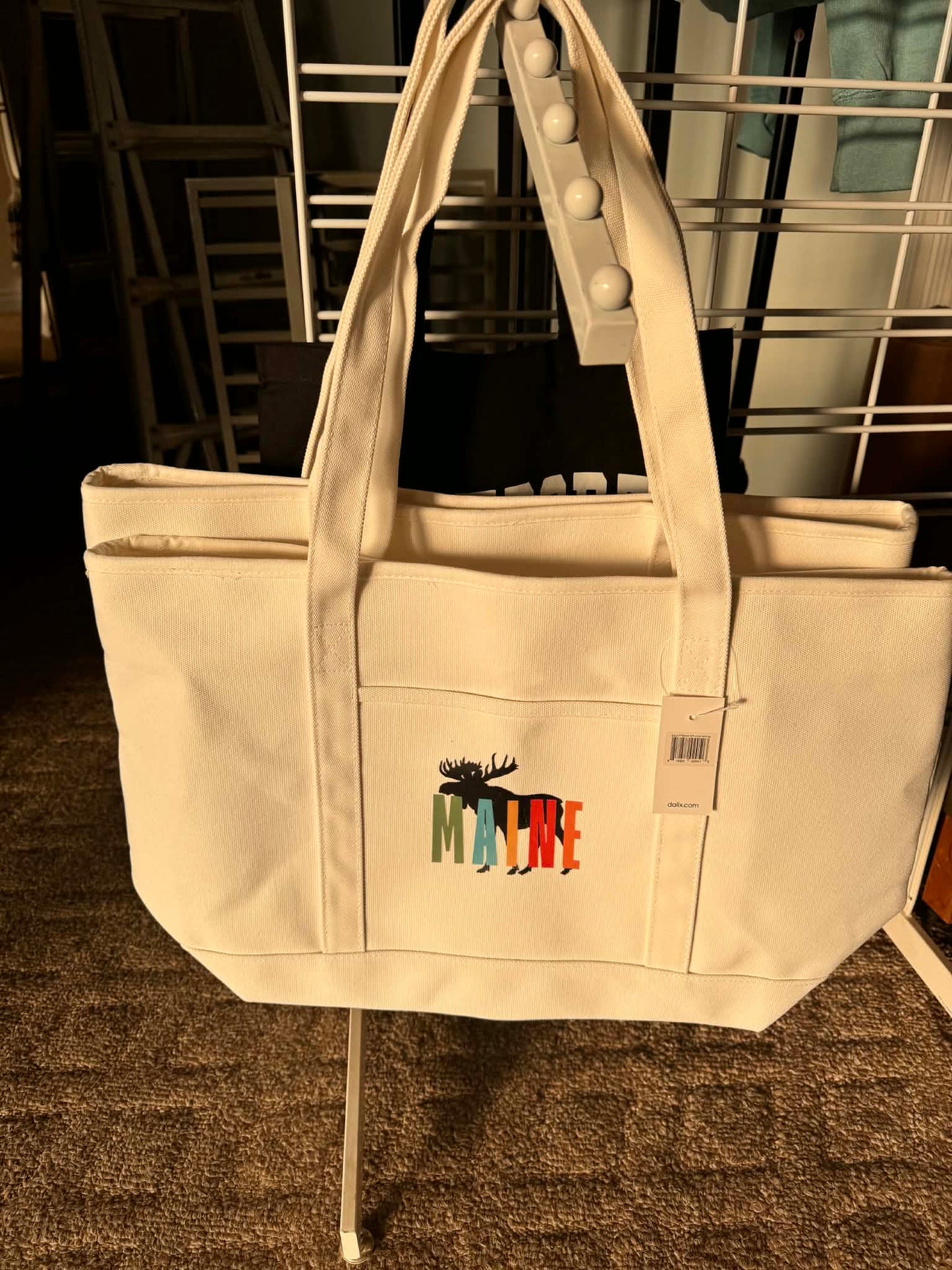 Large white Maine Tote bags