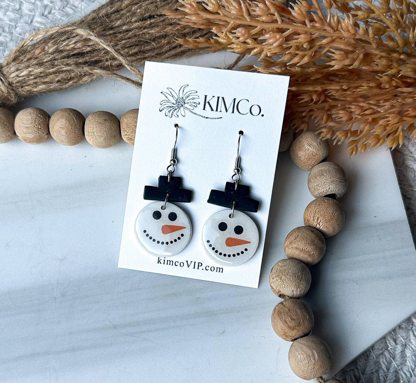 Polymer Clay Earrings - Christmas - Frosty the Snowman
