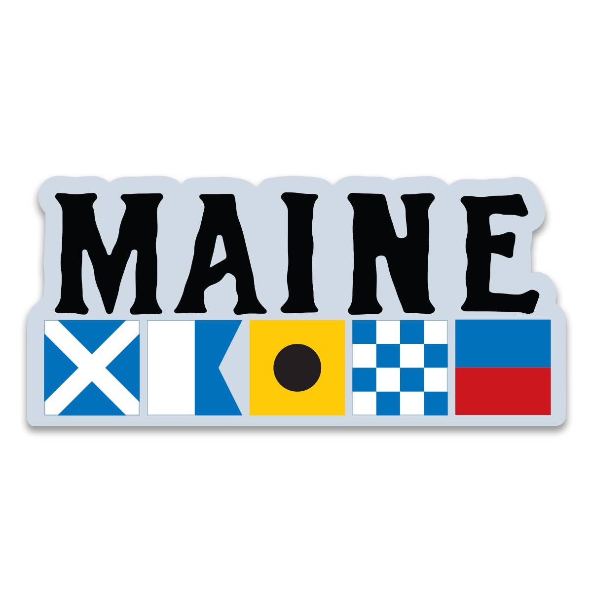 Maine Nautical Flags Large Vinyl Bumper Sticker