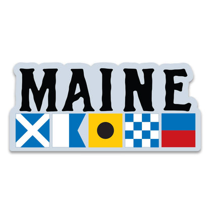 Maine Nautical Flags Large Vinyl Bumper Sticker