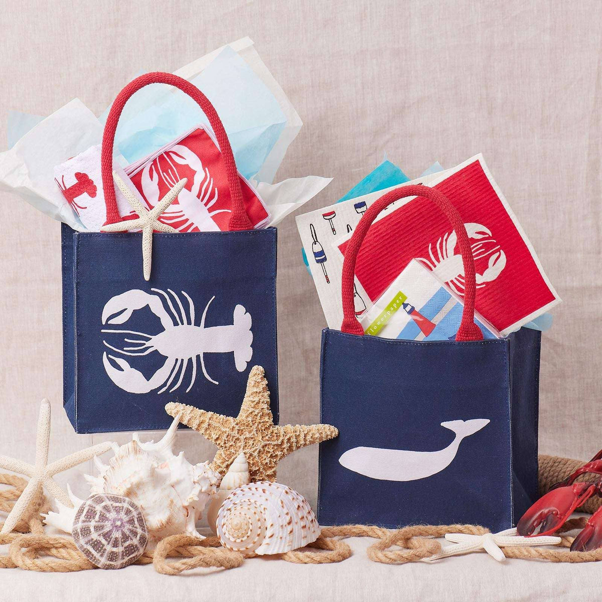 Whale Navy Reusable Itsy Bitsy Gift Bag