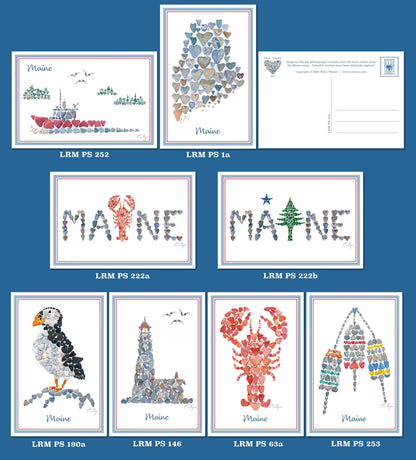 Maine with lobster postcard