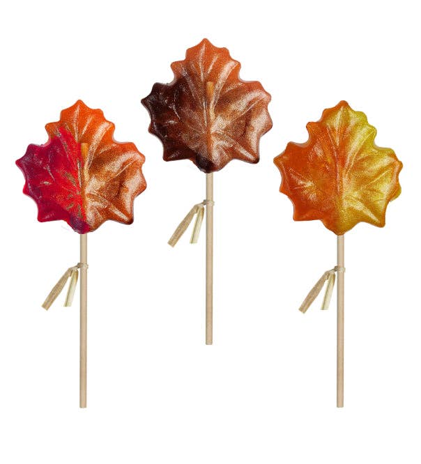 Glitter Swirl Maple Leaf Lollipops