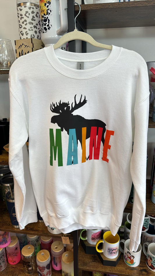 maine crewneck sweatshirt moose