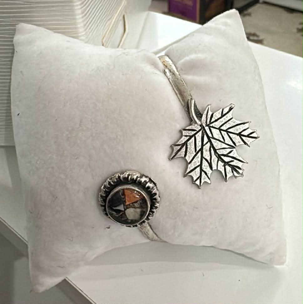 Maine Shellware Antique Silver "Maple Leaf" Bracelet