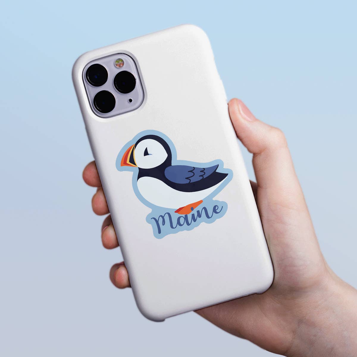 Maine Whimsical Puffin Vinyl Mini Sticker