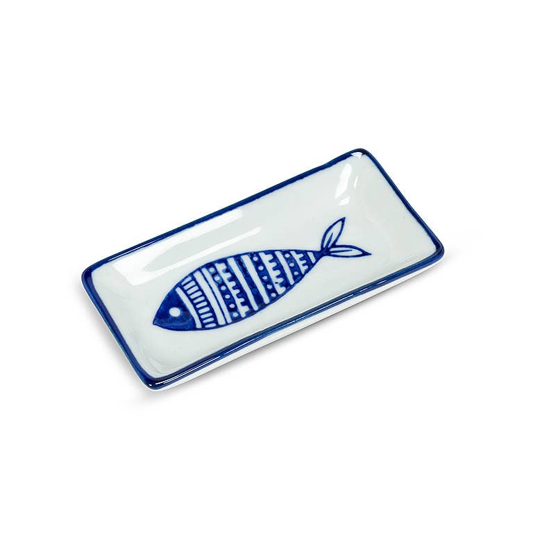 Multi Fish Sm Rect Sauce Dish-3.5" L