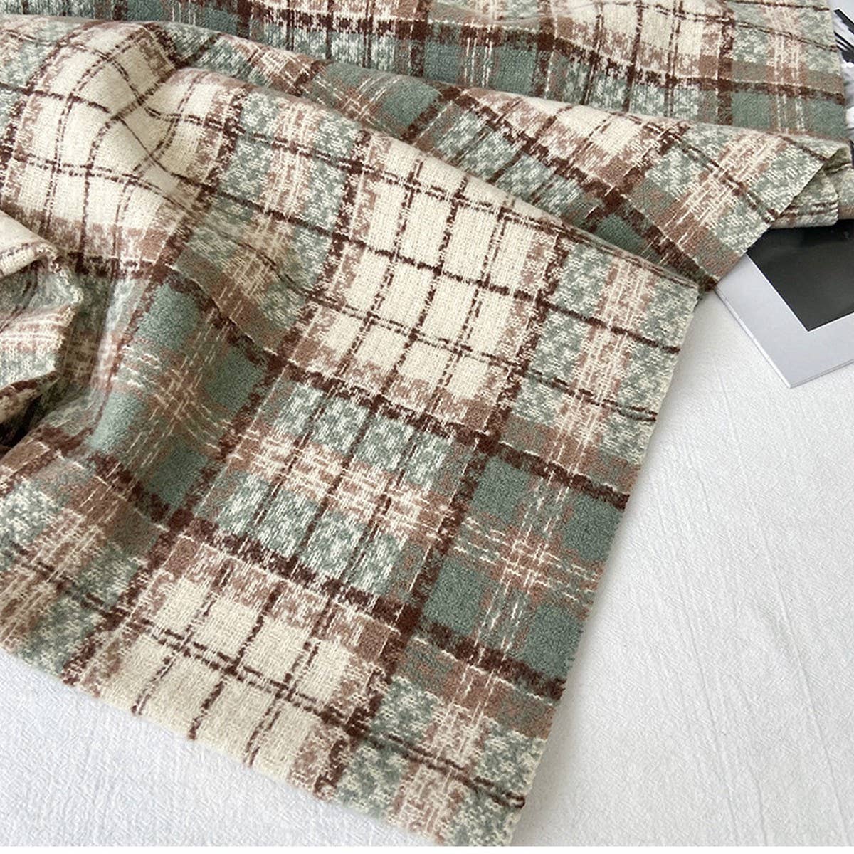 Plaid Tassel Scarf