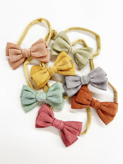 Double Stacked Corduroy Hair Bows