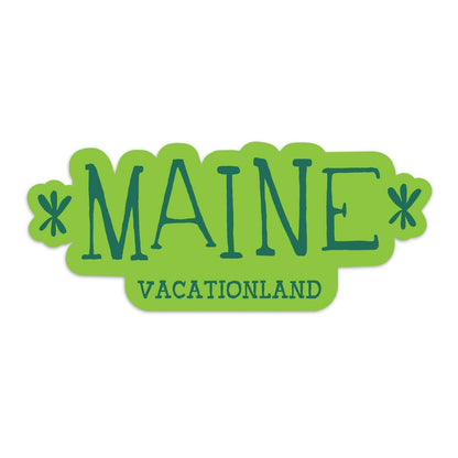 Vacationland Maine Funky Font Large Vinyl Bumper Sticker