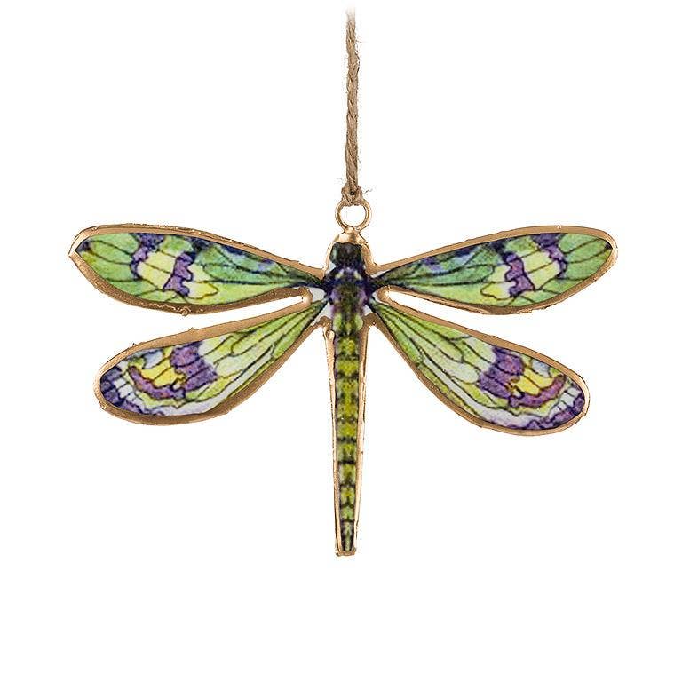 Large Green/Purple Dragonfly Ornament