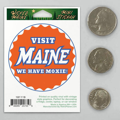 Visit Maine Moxie Soda Pop Label Mini Sticker 20 ct