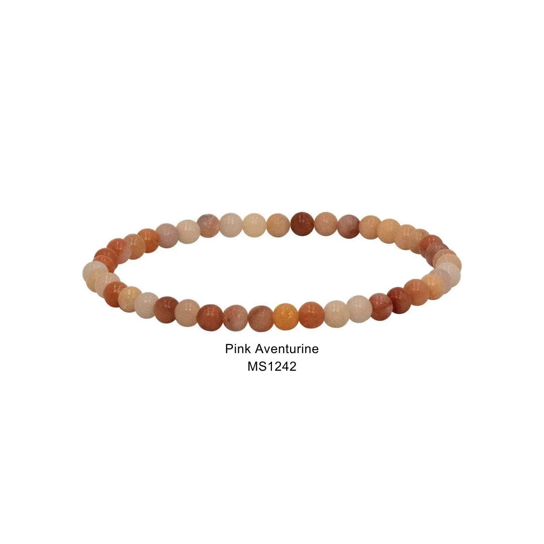 Mini Gemstone 4mm Beaded Stretch Bracelets