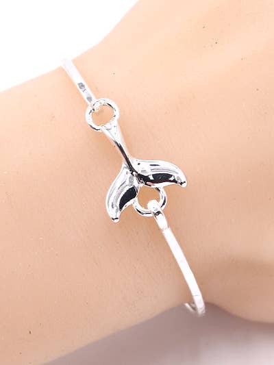 Whale Tail Brass Hook Casting Bangle Bracelet
